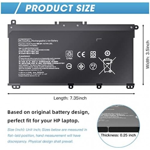 HT03XL L11119-855 Replacement Battery For HP Pavilion 14, 15, 17 Laptops - 41.9WH 3-Cell Polymer